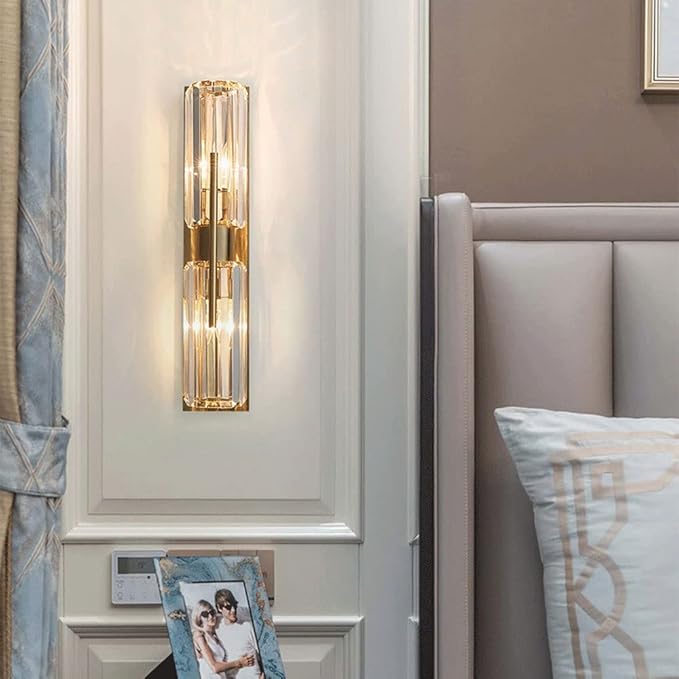 HDC Modern golden crystal wall light for living room bedroom