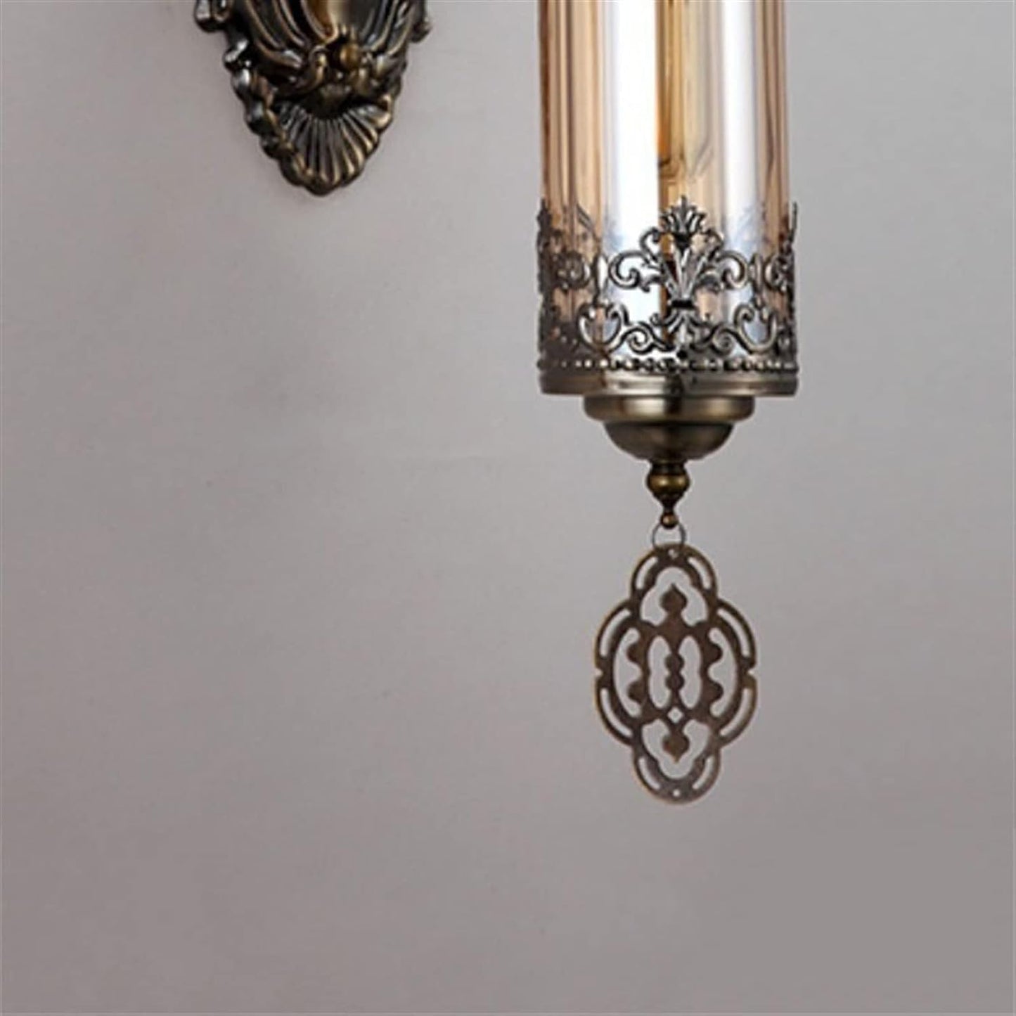 Hdc Decorative Indoor Iron Lighting Corridor Staircase Lighting Glass Lampshade Wall Light