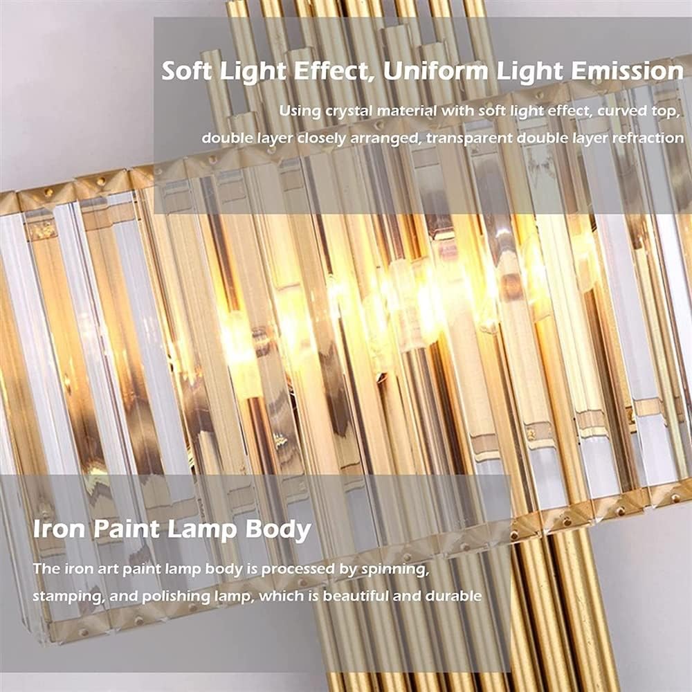 HDC Modern Crystal Golden Wall Lamp Simple Living room Staircase background Wall For Living Room Indoor Light Fixtures
