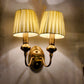 HDC Luxury Dual Shade Wall Light in Antique Gold Finish for Living Room