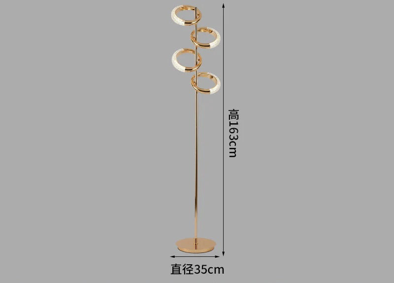 Hdc Gold Concentric 4 Light Floor Lamp For Living Room Bedroom