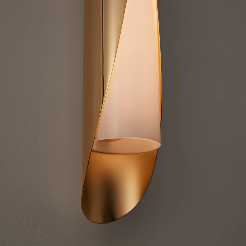 Hdc 600mm Led Electroplated Gold Long Metal Wall Light For Living Room