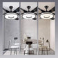 Hdc 52 Inch Modern Black Ceiling Fan Chandelier Remote Control 6 Blades