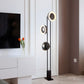 HDC Black Modern 3 Lights Nordic Style LED Standing Light Floor Lamp for Reading, Bedroom & Study