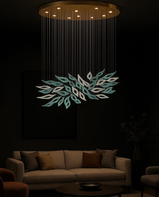 Hdc Luxury Glass Staircase Chandelier Living Room Duplex Hotel Rotary Lamp