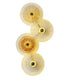 HDC 4 Heads Lotus Leaf Round Clear Glass Crystal Modern Gold Led Wall Light For Drawing Room - Tricolor