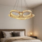 HDC 3 Ring Crystal Ring Modern LED Chandelier For Dining, Living Room- Tricolor