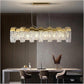 HDC 1100mm Luxury Gold Crystal Linear Chandelier Light for Dining Room, Living Room & Kitchen Island