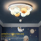 Hdc Cartoon Astronaut Cell Light Boys Room Modern Led Chandelier Creative 6-Light Star Glass Lampshade with Adjustable Cord Flush Mount Ceiling Light for Childrens Room Bedroom Nursery Kids Room Chandelier