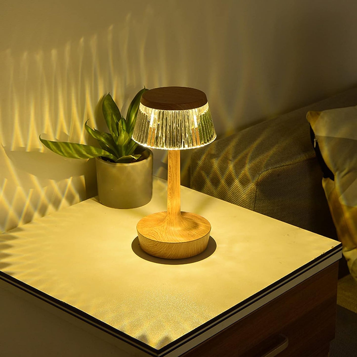 Hdc Mushroom Table Lamp Home Elegant Decorative Living Room Bedside Crystal Desk Lamp Hallway Lamp Living Room Cofe Bar for Bedroom - Champagne Gold