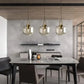 HDC Led 1-Light Amber Glass Iron Hanging Pendant Ceiling Lamp Light
