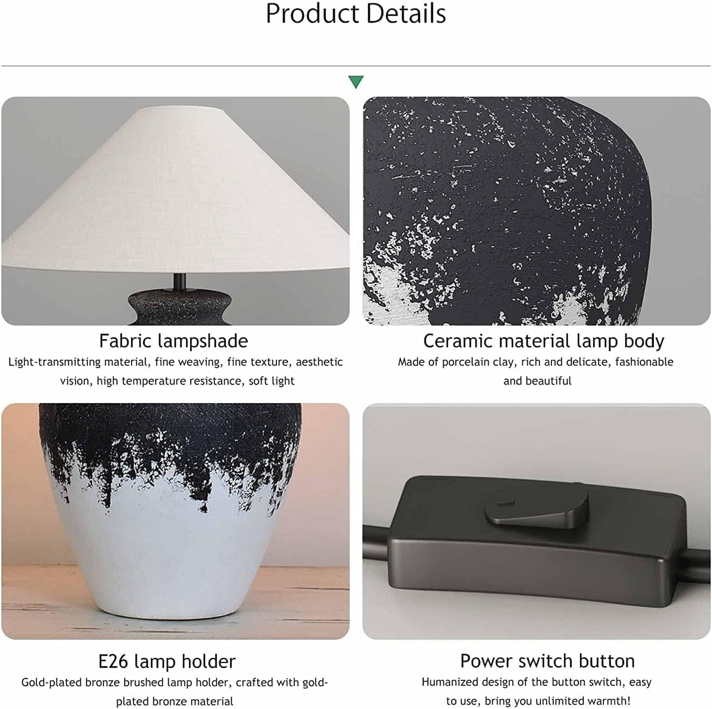 Hdc Ceramic Nightstand Lamp Southwest Clay Pot Gradient Desk Lamp Handmade Textured Shade Bedside Lamp Desk Light