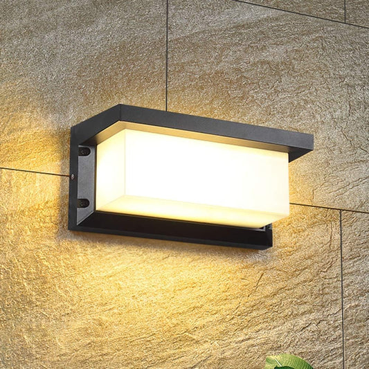 HDC Led Outdoor Lamp Modern Wall Rectangular 3000k Waterproof Acrylic Wall Light (Warm White)