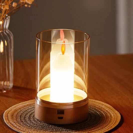 Hdc Flickering Flameless Candles, Induced Control Fake Candles with 3 Light Modes,Battery Operated Candles with Flickering Flame