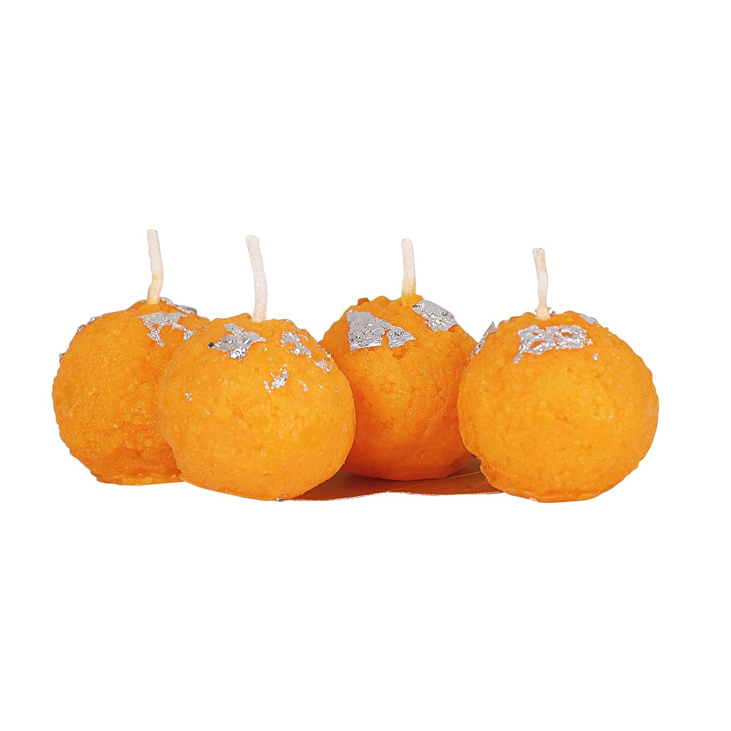 HDC Hand Poured Premium Motichur Laddoo Candles For Diwali, New Year Home/Mandir Decoration (Pack of 6)
