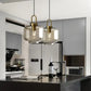 HDC Led 1-Light Amber Glass Iron Hanging Pendant Ceiling Lamp Light