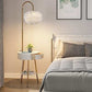 Hdc Feather Floor Lamp With Bedside Table Shelf Integrated Ins Wind Table Lamp