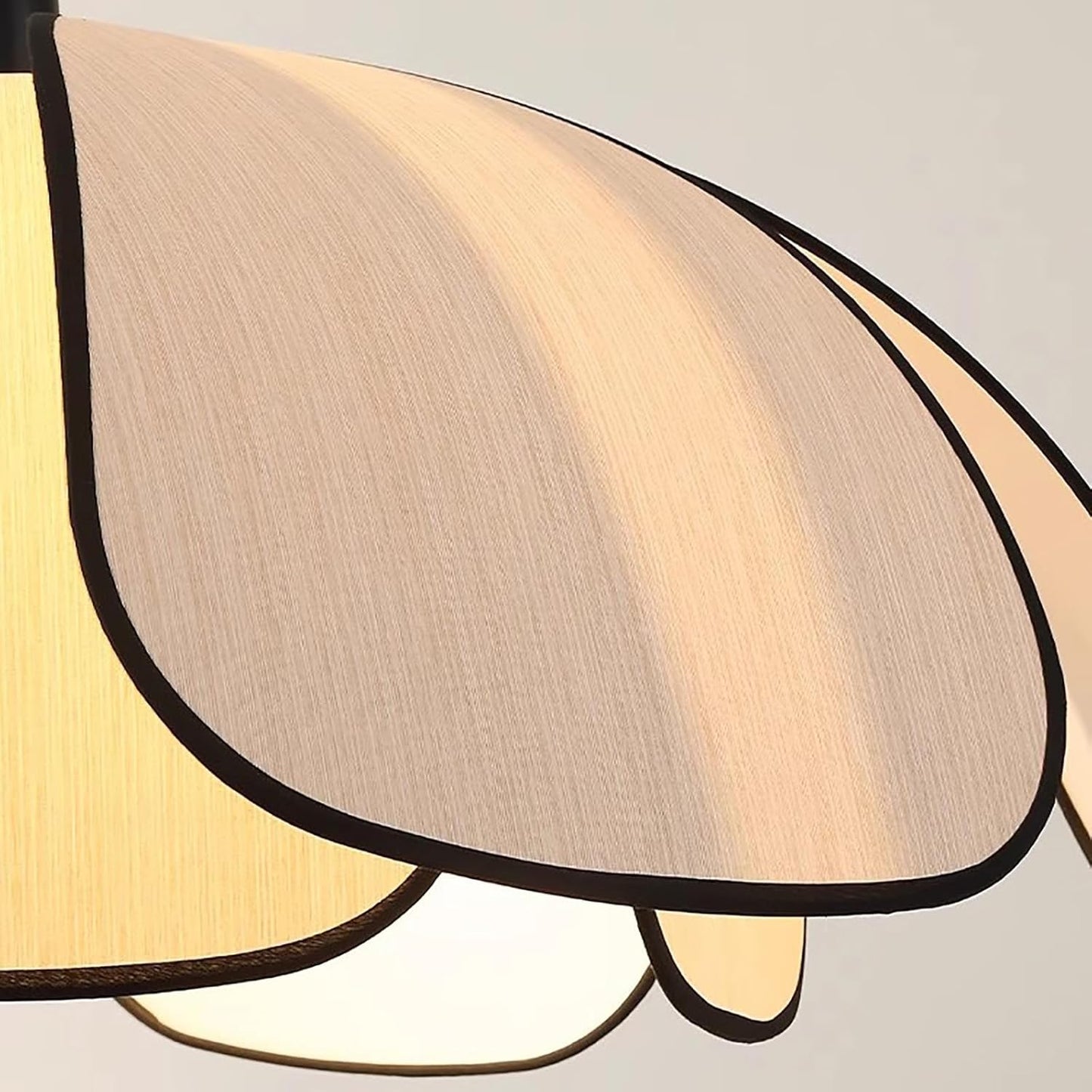 HDC Modern Wooden Petal Pendant Light for Bedroom, Dining & Living Room
