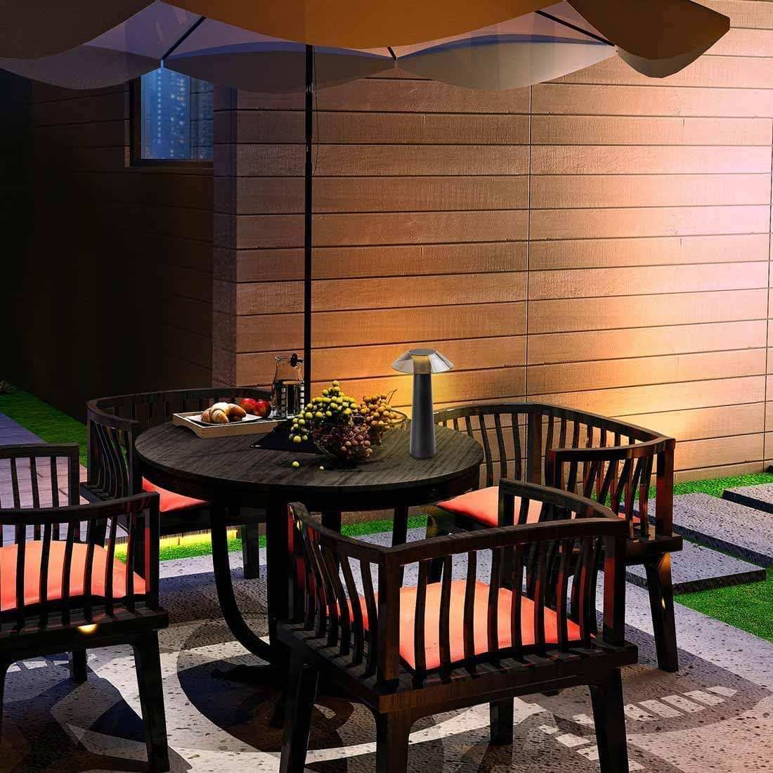 Hdc Wireless Table Lamp, Rechargeable Battery LED Desk Lamp with Touch Control Warmwhite Light,USB Charging Portable Lamp for Restaurant/Camping/Bar/Bedroom(Black)