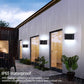 HDC 12w Led Outdoor Exterior Wall Step Up Down Light Fixture Lamp Black Finish Long Warm White