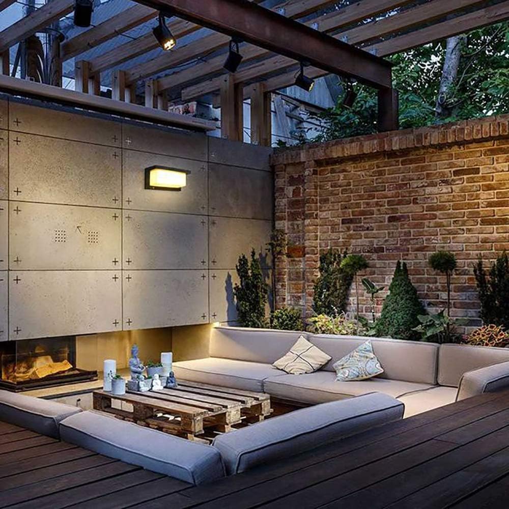 HDC Led Outdoor Lamp Modern Wall Rectangular 3000k Waterproof Acrylic Wall Light (Warm White)
