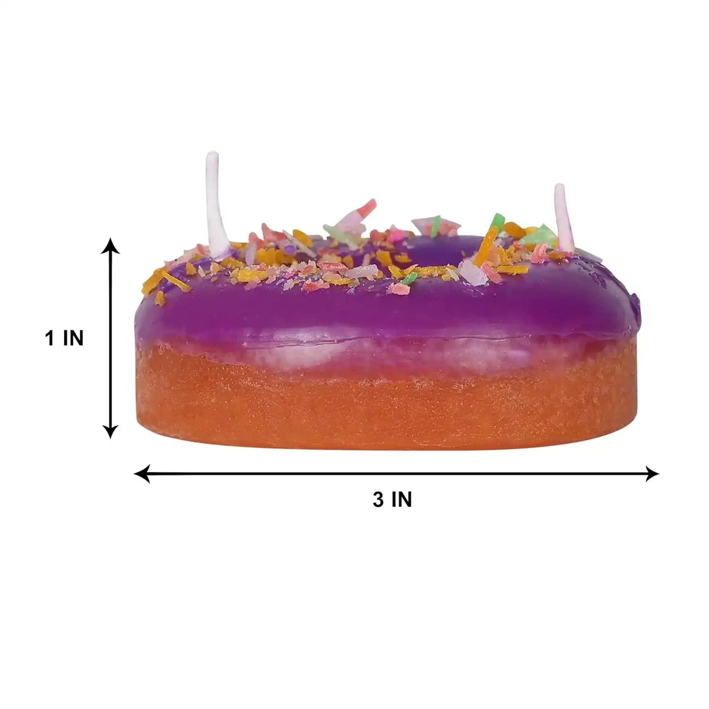 HDC Donut Shape Candle for Home Decor, New Year, Birthday Gifting (Pack of 2)