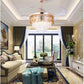 Hdc Invisible Ceiling Fan Chandelier Crystal And Remote Control 4 Retractable Abs Blades