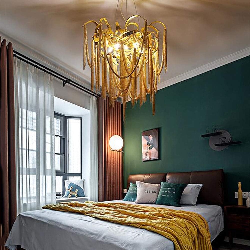 Hdc 800mm Light luxury modern chain tassel living room dining room chandelier villa lamps