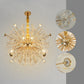 Ojaro Modern Gold Burst Crystal Chandelier Pendant Light for Living Room, Staircase & Luxury Interiors