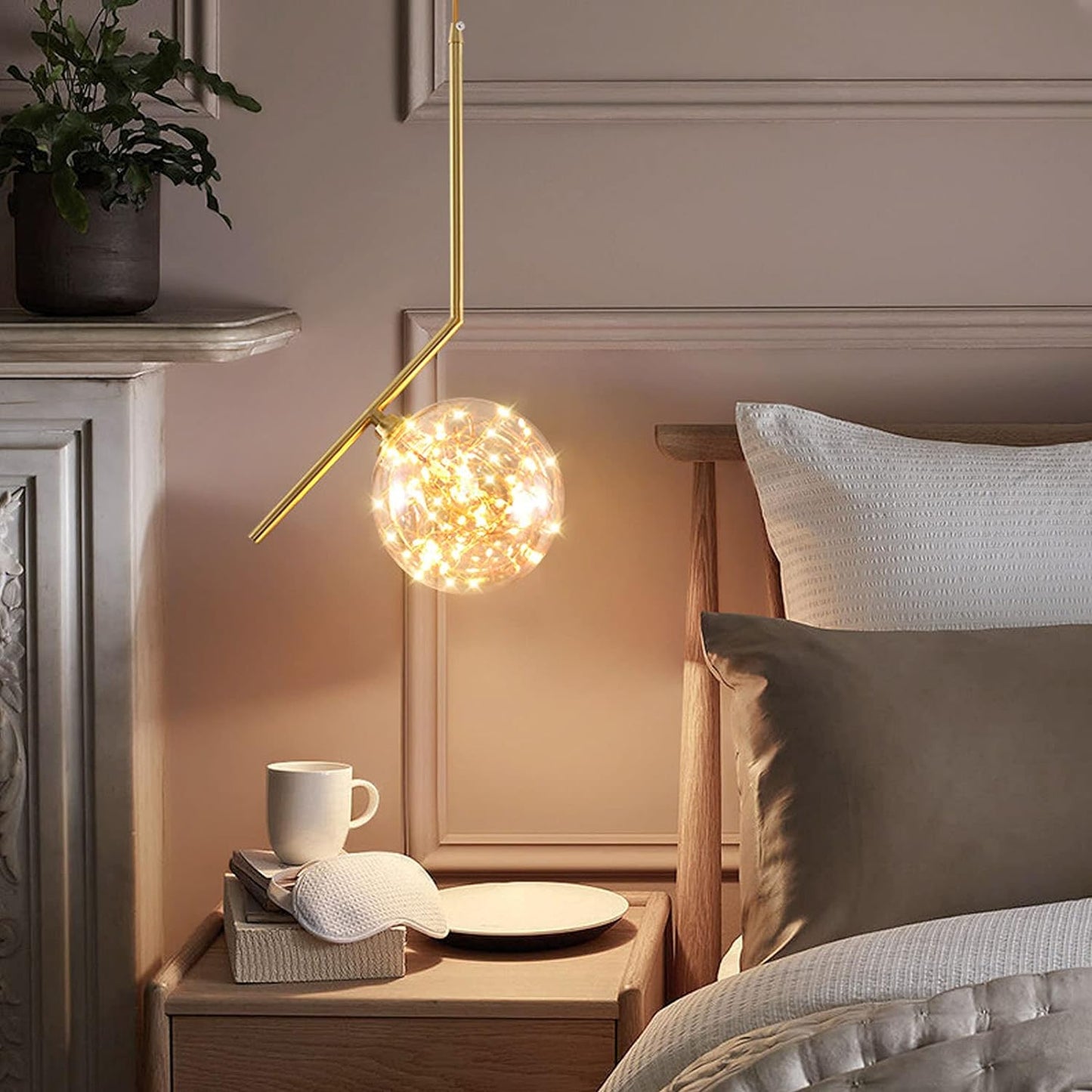 Hdc LED Fairy Ball Gold Pendant Lamp Ceiling Light - Warm White