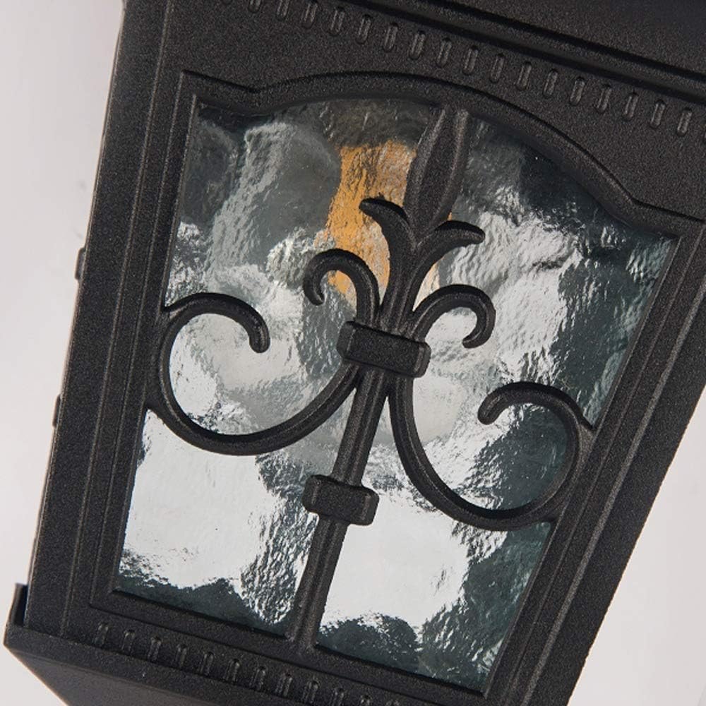Hdc Vintage Black Outdoor LED Waterproof Balcony Wall Light Creativity Tradition Glass Garden E27 Wall Lamp  - Warm White