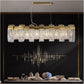 HDC 1100mm Luxury Gold Crystal Linear Chandelier Light for Dining Room, Living Room & Kitchen Island
