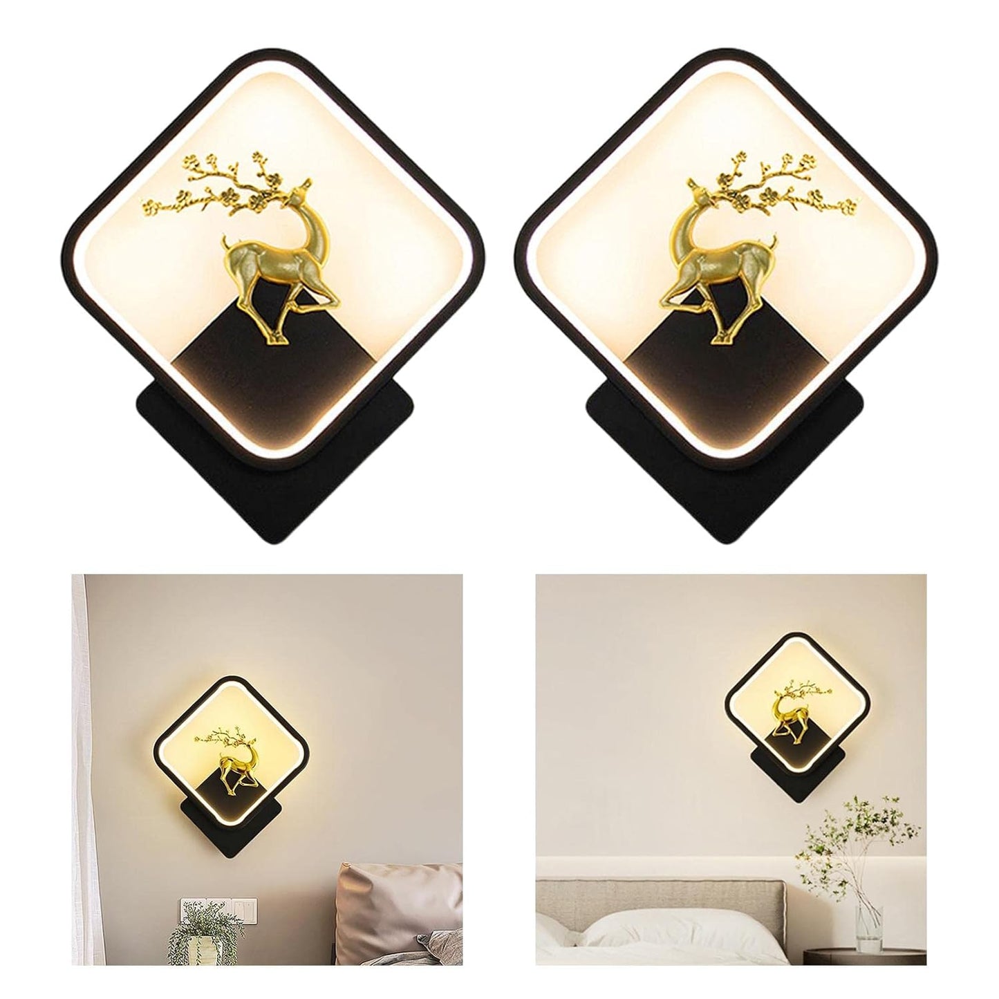 Ojaro Modern Deer LED Wall Light for Bedroom, Living Room & Dining Area