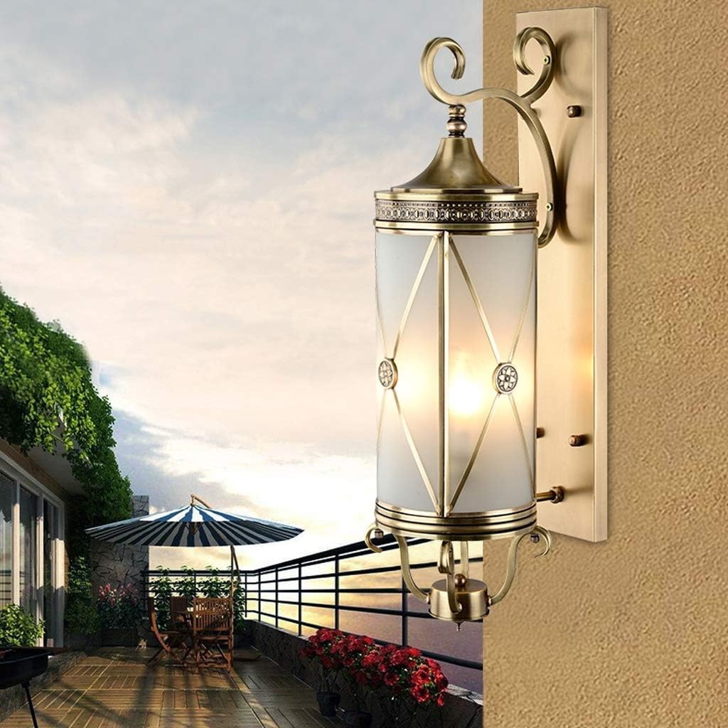 Hdc Art Exterior Style Villa Courtyard Balcony Waterproof Copper Corridor Retro Outdoor Wall Lamp