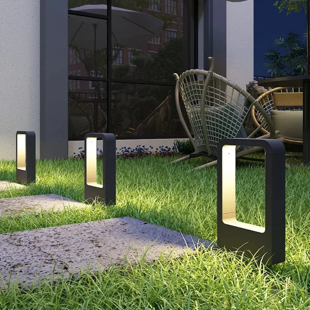 Hdc Led 12w 300mm Sand Black Small Body Bollard Outdoor Garden Park Driveway Light - Warm White