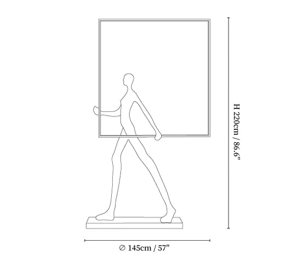 HDC Modern Luxury Art Human Holding Square Sculpture Living Room Bed