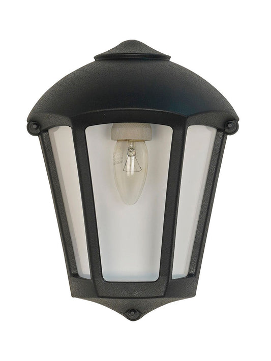 HDC Classic Black Metal Outdoor Wall Lantern for Balconies, Garden