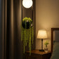 Hdc Modern Black Pendant Light with Glass Globe Hanging LED Lamp with Planter Pot
