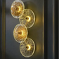 HDC 4 Heads Lotus Leaf Round Clear Glass Crystal Modern Gold Led Wall Light For Drawing Room - Tricolor
