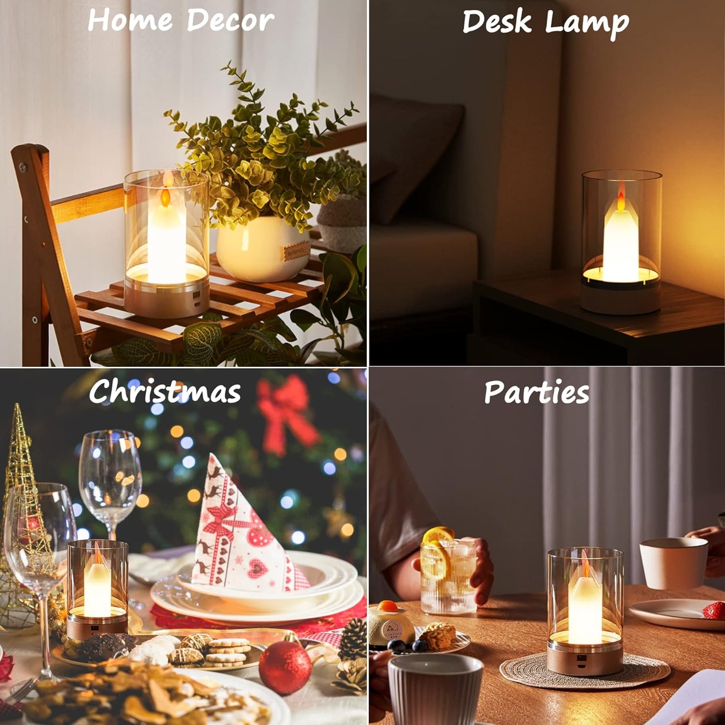 Hdc Flickering Flameless Candles, Induced Control Fake Candles with 3 Light Modes,Battery Operated Candles with Flickering Flame