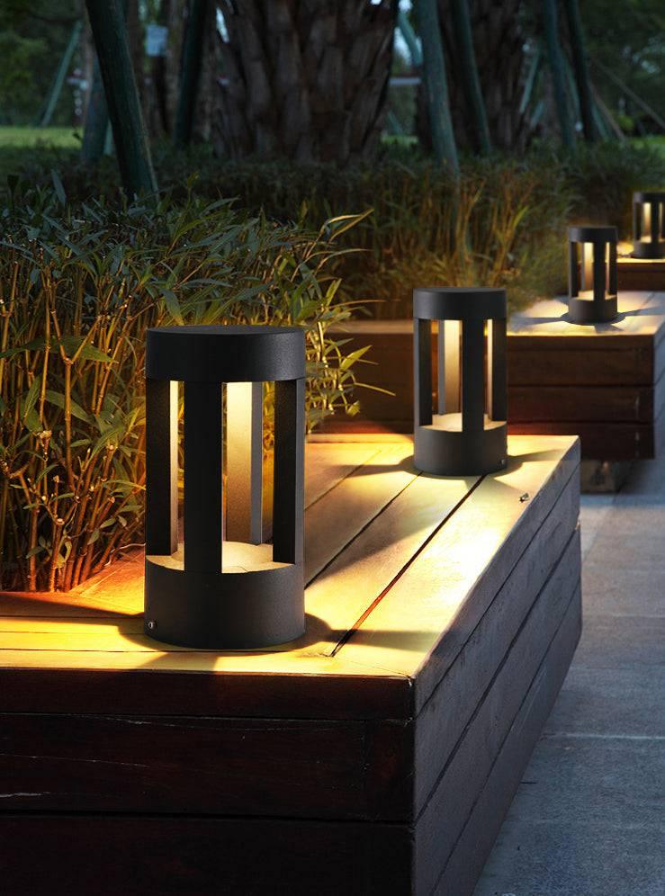 HDC Led 300MM Grey Body Acrylic Bollard Outdoor Garden Park Driveway Light - Warm White