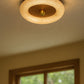 HDC Frost Halo Walnut Crystal Ring LED Ceiling Light