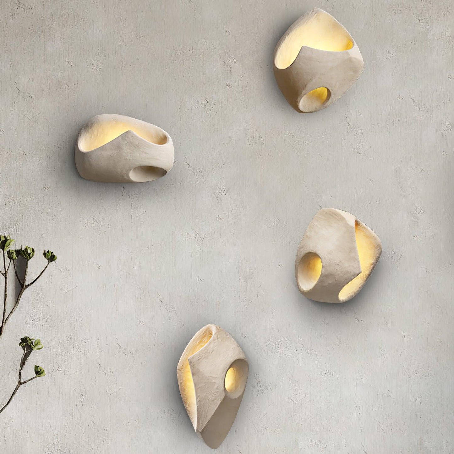 HDC Japanese Creative Cream Wabi-Sabi Micro Cement Wall Sconce For Bedside Living Room Aisle Staircase