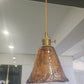 Hdc Modern Eclectic Amber Glass Geometric Copper Pendant Lamp Brass For Living Room, Restaurant