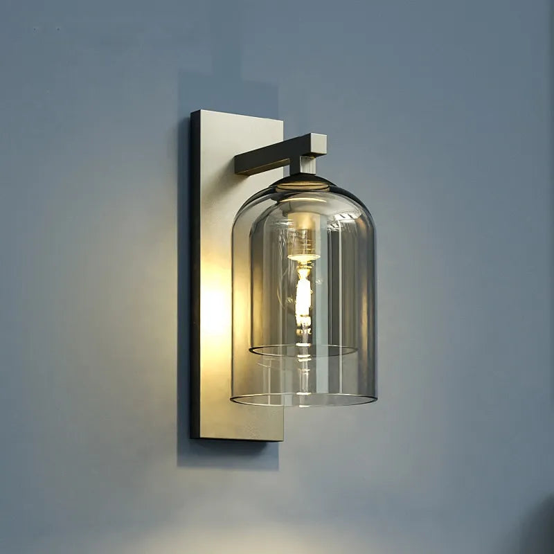 Hdc Smoky/Cognac glass Wall Lights Nordic Living room TV background Wall light