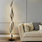 HDC Modern Led Black Floor Lamp with Spiral Light Strips