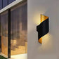 Hdc 10W Led Outdoor Black Gold Wall Lamp Up And Down Wall Light Waterproof (Warm White)