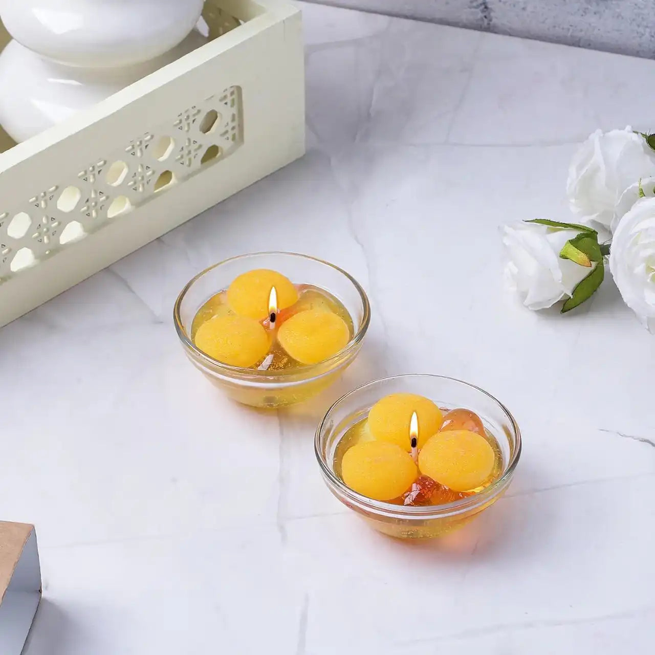HDC Hand Poured Premium Rajbhog Candles For Diwali, New Year Home/Mandir Decoration (Pack of 2)
