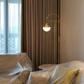 HDC Golden Electroplated Arch Standing Lamp Spherical Glass Lampshade Contemporary Floor Lamp for Reading, Bedroom and Living Room