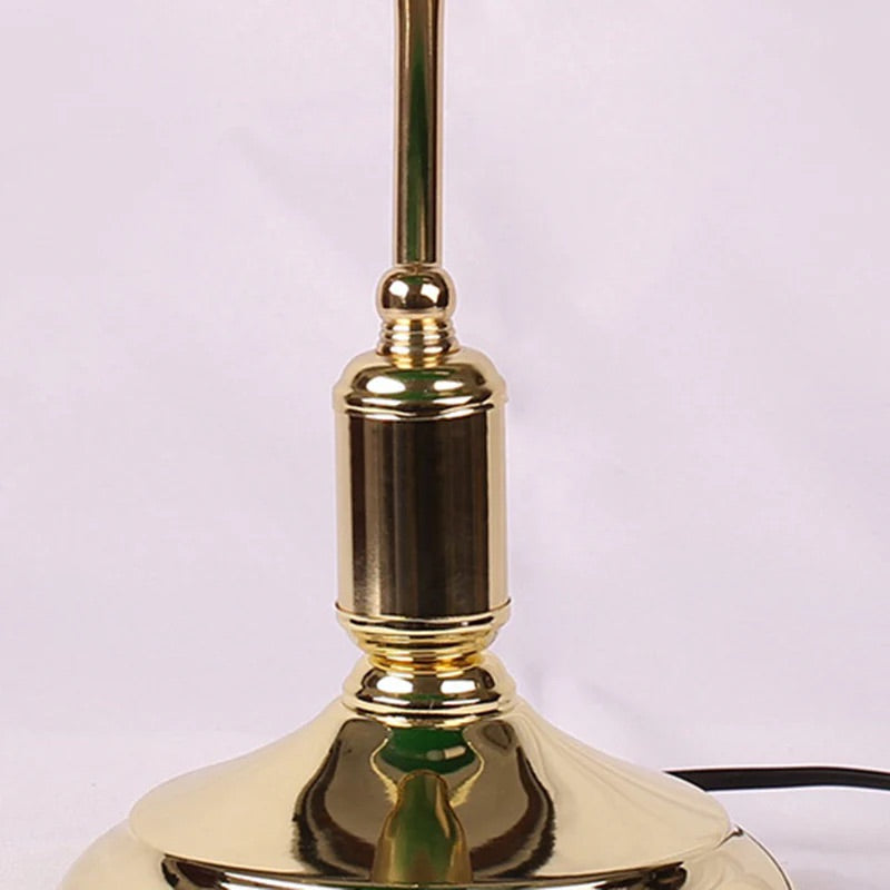 Hdc Retro Home Classic Green Bankers Table Lamp with Glass Shade and Brass Base